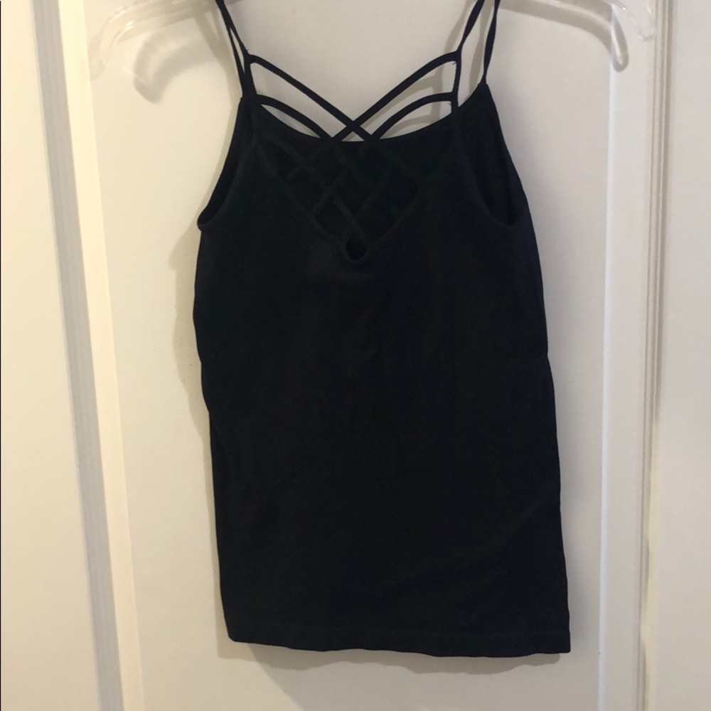 Cross Cross strappy black tank top